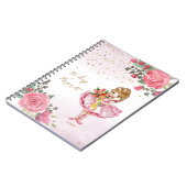 Balletdanseres Roze Bloemen Haar Ragfijne Dagboek Notitieboek (Linkerzijde)
