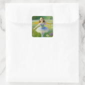 Balletdanseres  vierkante sticker (Tas)