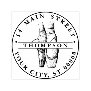 Balletdanseres voeten op Pointe #1 Naam Retouradre Zelfinktende Stempel