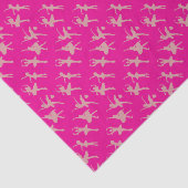 Balletdansers Ballerina Motief Heet Roze Tissuepapier (Detail)
