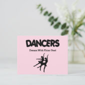 Balletdansers dromen met hun gezicht briefkaart (Staand voorkant)