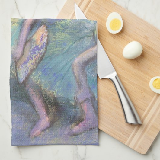 Balletdansers in de Wings van Edgar Degas Theedoek (Quarter Fold)