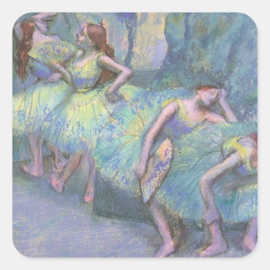 Balletdansers in de Wings van Edgar Degas Vierkante Sticker (Voorkant)