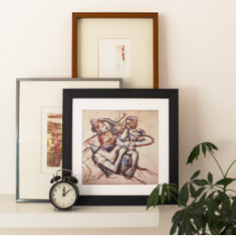 Balletdansers in Half figuur door Edgar Degas Poster