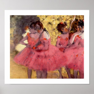 Balletdansers in roze door Edgar Degas Poster