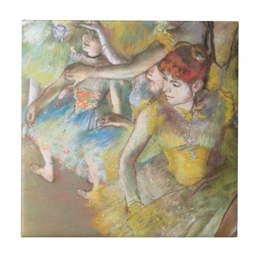 Balletdansers op het podium door Edgar Degas Tegeltje (Voorkant)