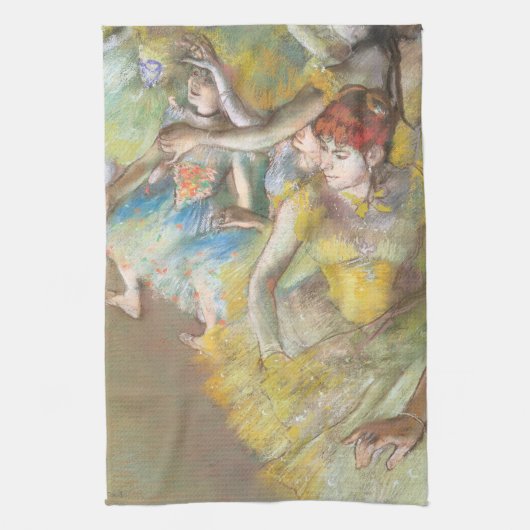 Balletdansers op het podium door Edgar Degas Theedoek (Verticaal)