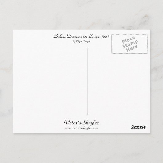 Balletdansers op het podium van Degas Briefkaart (Achterkant)