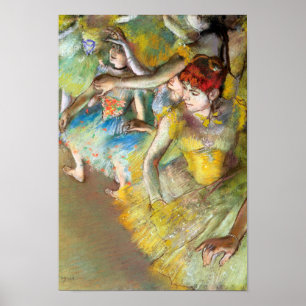 Balletdansers op het podium van Degas Poster