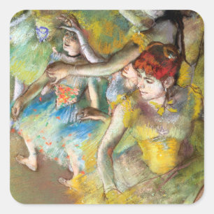 Balletdansers op het podium van Degas Vierkante Sticker