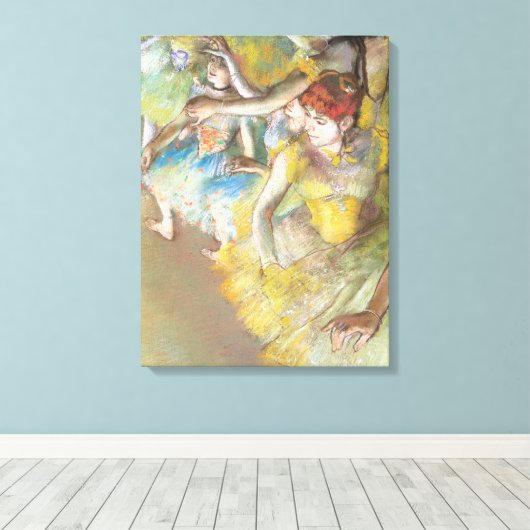Balletdansers op het werkgebied van Edgar Degas Canvas Afdruk (Insitu (Houten vloer))