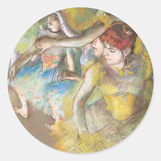 Balletdansers op het werkgebied van Edgar Degas Ronde Sticker (Voorkant)