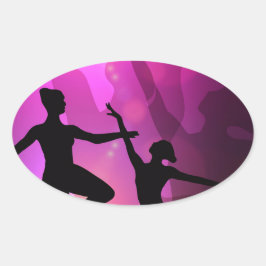 Balletdansers Ovale Sticker
