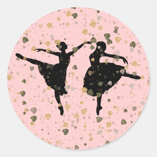 BALLETDANSERS RONDE STICKER (Voorkant)