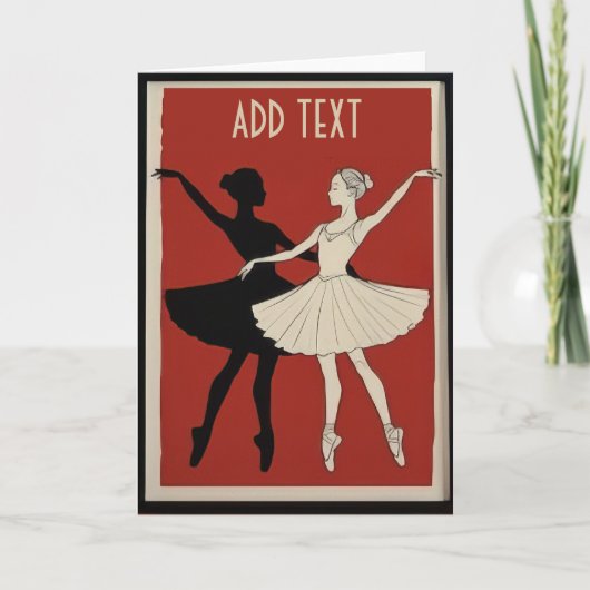 Balletdansers, voeg tekst toe feestdagen kaart (Voorkant)