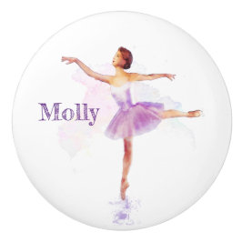  balletdanserschildering - voeg naam toe aan keramische knop
