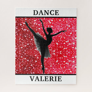 Balletdanspuzzel met harten en haar naam! legpuzzel