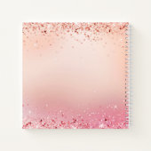 Balletdansroze gouden monogram notitieboek (Achterkant)