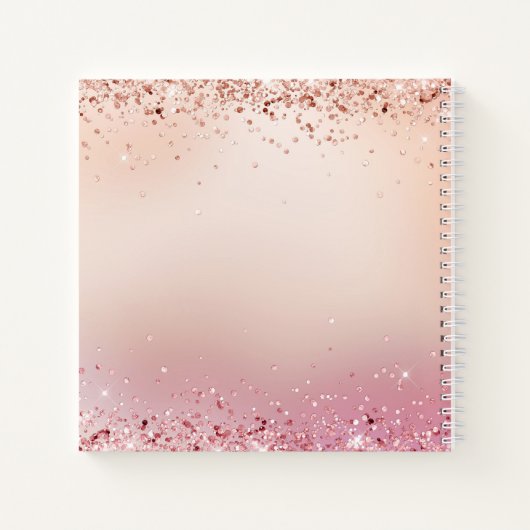 Balletdansroze gouden monogram notitieboek (Achterkant)