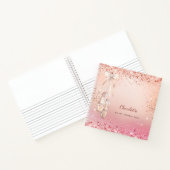 Balletdansroze gouden monogram notitieboek (Binnen)