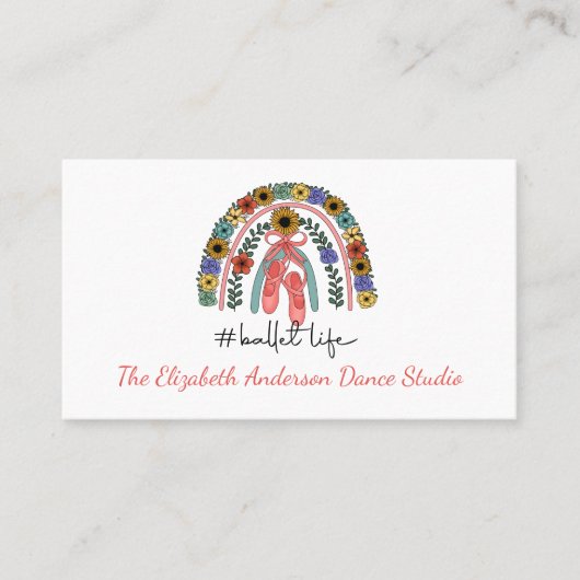 Balletdansstudio Balletinstructeur Danser  Visitekaartje (Voorkant)