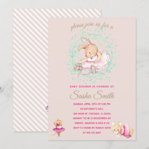 Balletdieren Baby shower Kaart