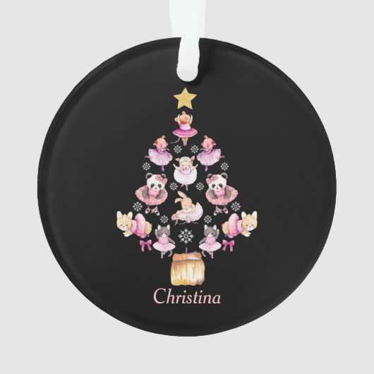 Balletdieren Ballerina kerstboom Ornament (achterkant)