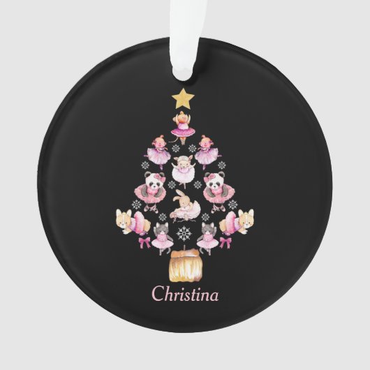 Balletdieren Ballerina kerstboom Ornament (voorkant)