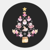 Balletdieren Ballerina kerstboom Ronde Sticker (Voorkant)