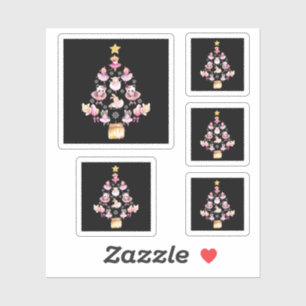 Balletdieren Ballerina kerstboom Sticker