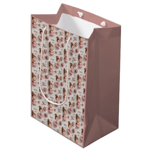 Balletfeest in Blush en Balletroze Medium Cadeauzakje (Voorkant Gekanteld)