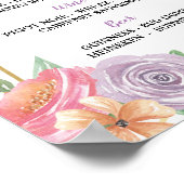 Balletgebak Floral Summer Weddenschap Opvangroze Poster (Hoek)