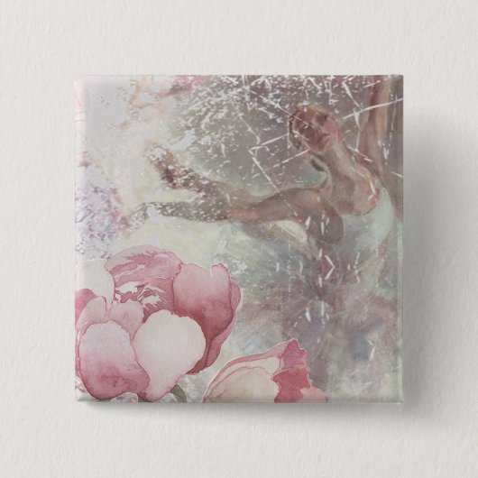 Balletindruk Vierkante Button 5,1 Cm (Voorkant)