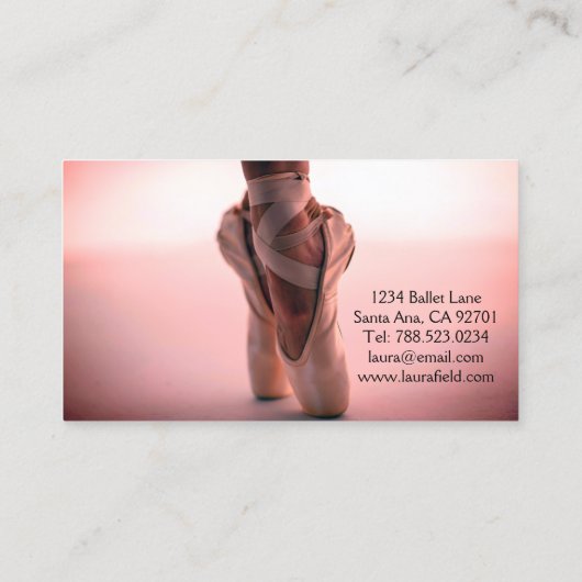 balletinstructeur minimalist visitekaartje (Achterkant)