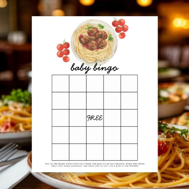 Balletjes vlees - Baby shower bingo spel (Creator heeft geüpload)