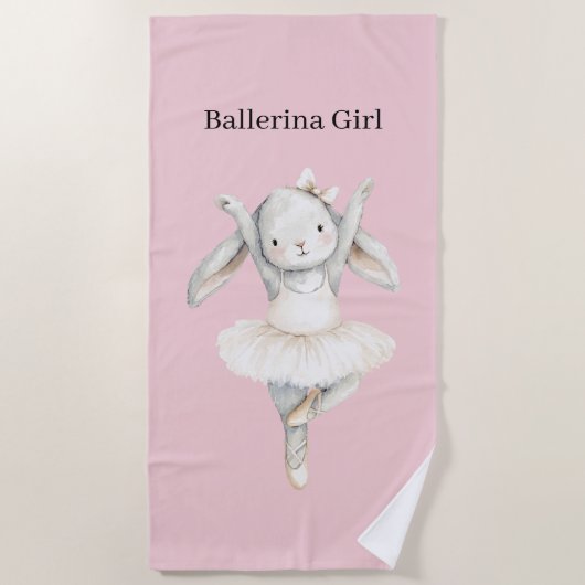 Balletjeugd Konijn in Tutu Strandlaken (Voorkant)