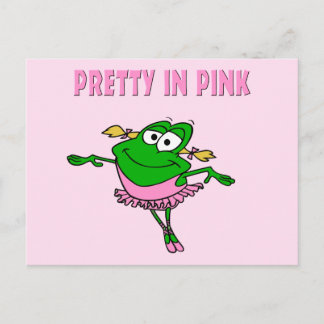 Balletkikker in roze briefkaart