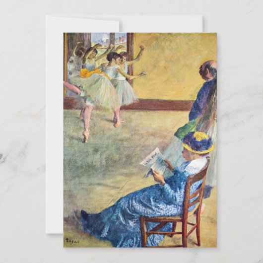 Balletklas, de danszaal door Edgar Degas Kaart (Voorkant)