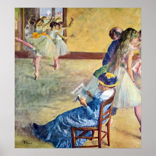 Balletklas, de danszaal door Edgar Degas Poster (Voorkant)