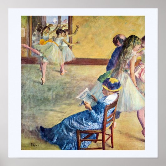 Balletklas, de danszaal door Edgar Degas Poster (Voorkant)