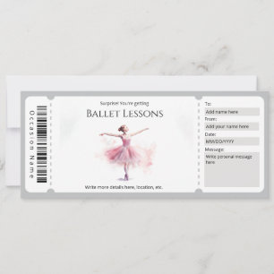 Balletklasse Cadeaubon Sjabloon Kaart