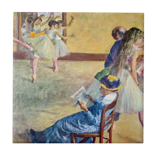 Balletklasse, de Dans Hall van Edgar Degas Tegeltje (Voorkant)