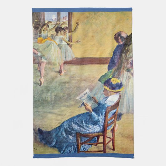Balletklasse, de Dans Hall van Edgar Degas Theedoek (Verticaal)