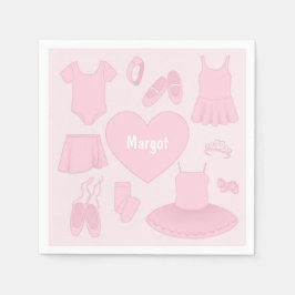 Balletkleding Papier servet - Roze achtergrond