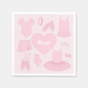Balletkleding Papier servet - Roze achtergrond
