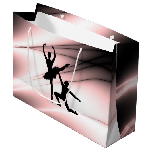 Balletkoppel Danst met Roze Accent Groot Cadeauzakje (Voorkant Gekanteld)