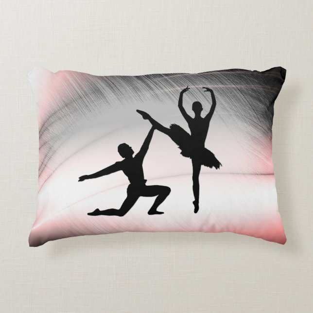 Balletkoppel Danst Met Roze Accent Kussen (Voorkant)
