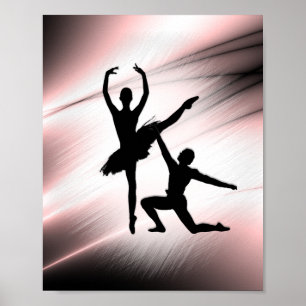 Balletkoppel Danst met Roze Accent Poster