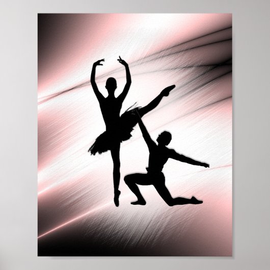 Balletkoppel Danst met Roze Accent Poster (Voorkant)