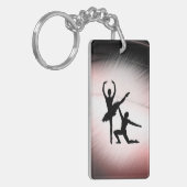 Balletkoppel Danst met Roze Accent Sleutelhanger (Voorkant Links)